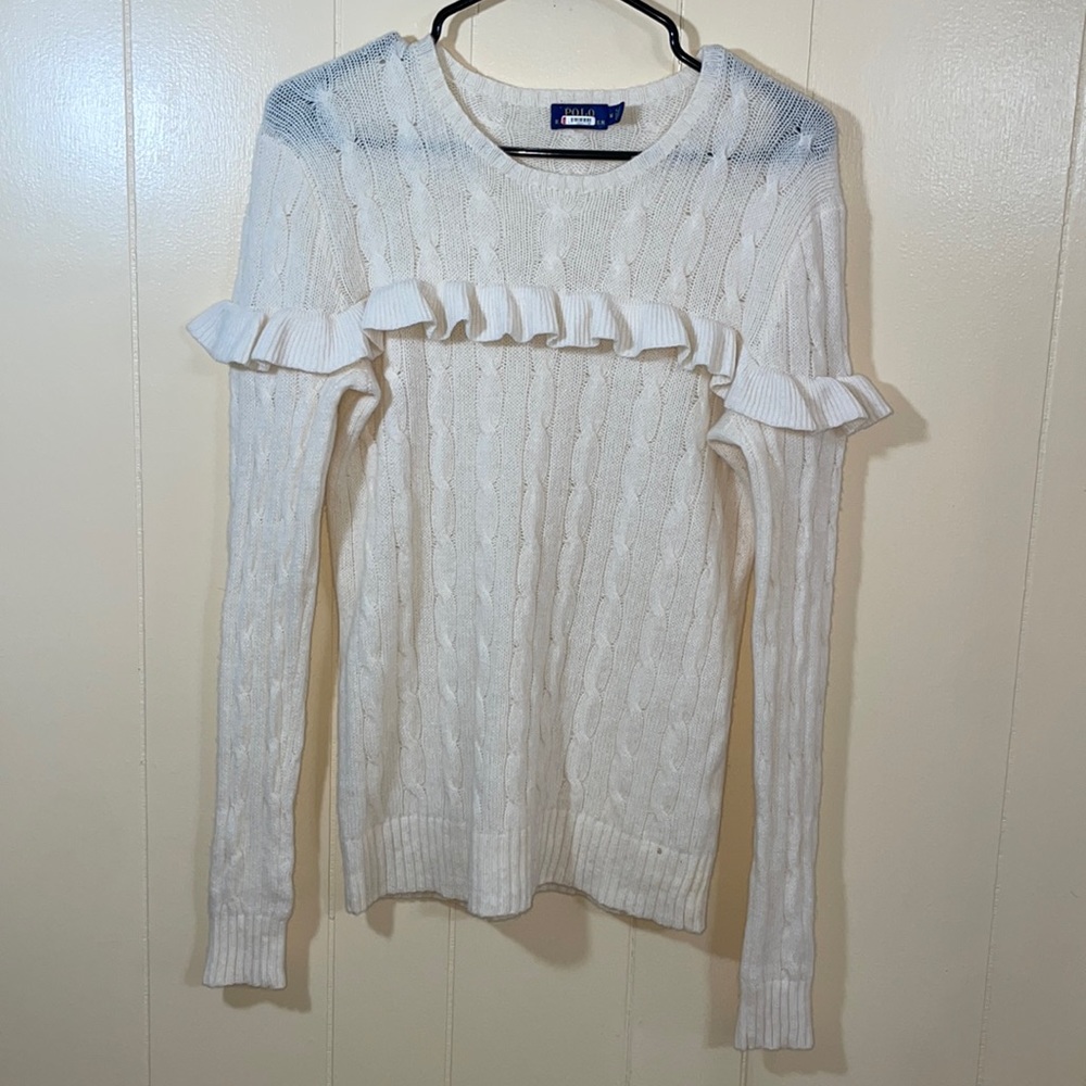 Polo Ralph Lauren ruffle long sleeve sweatshirt M